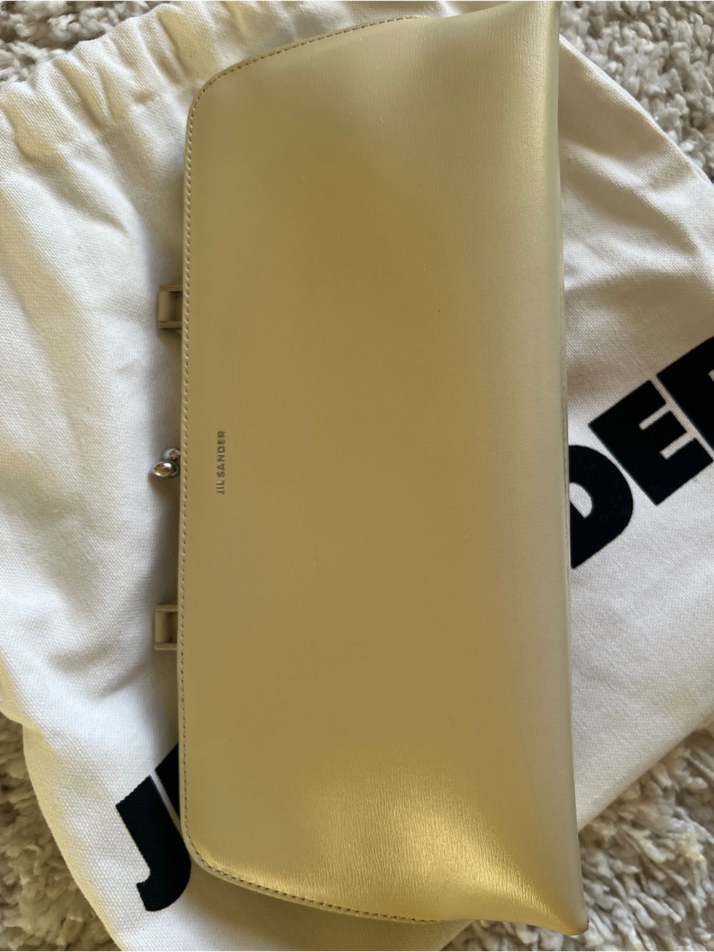 Jil Sander giji bag Pale Cream Leather Clutch